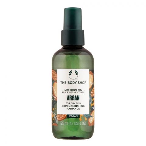 The Body Shop Argan Skin Nourishing Radiance Dry Body Oil, Vegan, For Dry Skin, 125ml