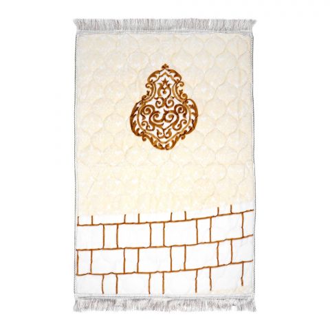 Red N Bed Ghilaf-E-Kaaba Prayer Mat, Hadiya Gift Box, Off White
