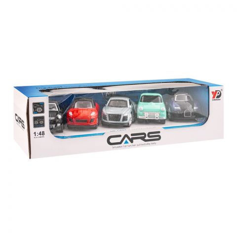 Rabia Toys Die Cast Mini Metal Body Pull Back Car Assorted, 5-Pack, 8YPD-Q39