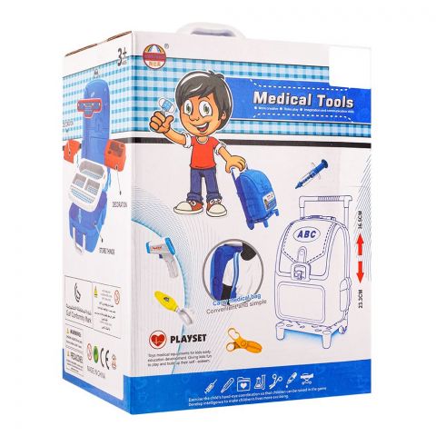 Rabia Toys Medical Tools Equipment Set, With Pull Car Trolley School Bag, For 3+ Years