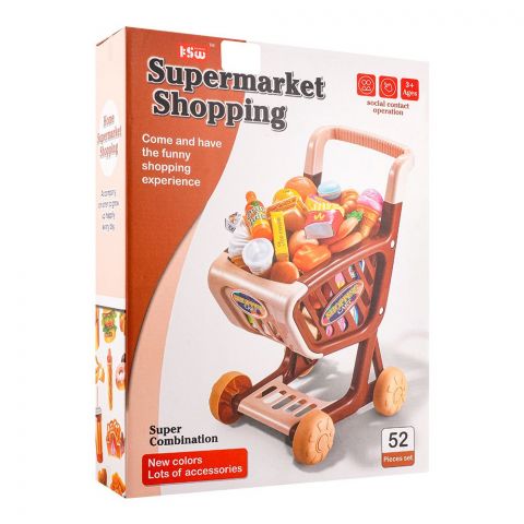 Rabia Toys Supermarket Shopping With Trolley Play Set, 52-Pack, For 3+ Years, K-213