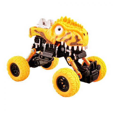 Rabia Toys Dinosaur Climber Big Foot Recovery Pull Back Car, Yellow
