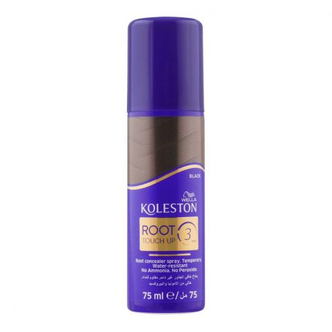 Wella Koleston Roots Touch Up 3 Sec Root Concealer Hair Spray, Black, 75ml