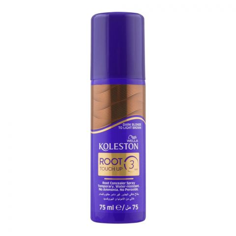 Wella Koleston Roots Touch Up 3 Sec Root Concealer Hair Spray, Dark Blonde To Light Brown, 75ml