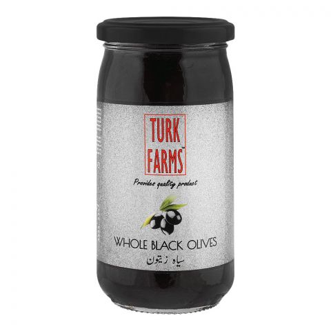Turk Farms Whole Black Olives, 360g