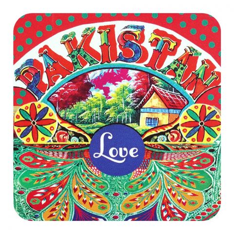 Star Shine Truck Art, Love Pakistan 3x3 Inch Fridge Magnet, MG01