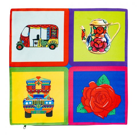 Star Shine Truck Art, Rickshaw/Truck/Chainak Cushion Cover Without Filling, CCO024