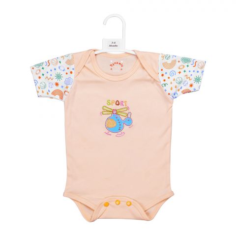 Dynamic New Born Sports Body Suit, Peach