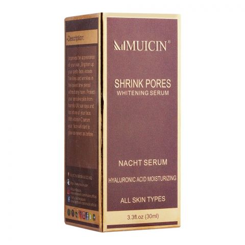Muicin Whitening Anti-Freckle Shrink Pores Dark Spot Corrector Serum, For All Skin Types, 40ml