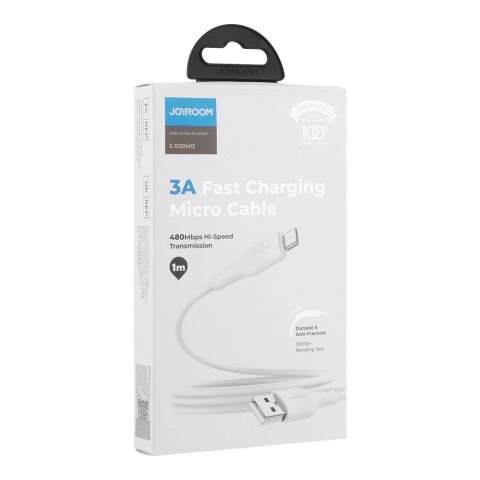 Joyroom 3A Fast Charging Micro Cable 1m, White, S-1030M12