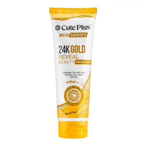 Cute Plus Eco Series 24K Gold Reveal Beauty Facial Foam, For All Skin Types, 100ml