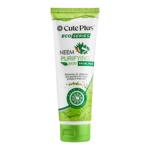 Cute Plus Eco Series Neem Purifying Skin Facial Foam, For All Skin Types, 100ml