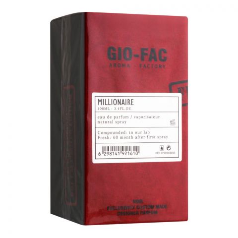 Giorgio Gio-Fac Millionaire Eau De Parfum, For Women, 100ml