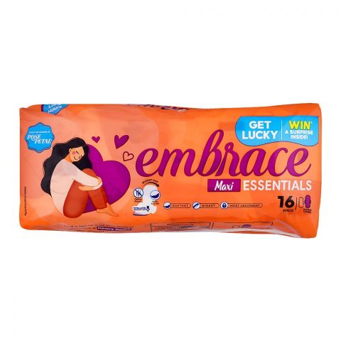 Embrace Essentials Maxi Pads, Extra Long, Value Pack, 16-Pack