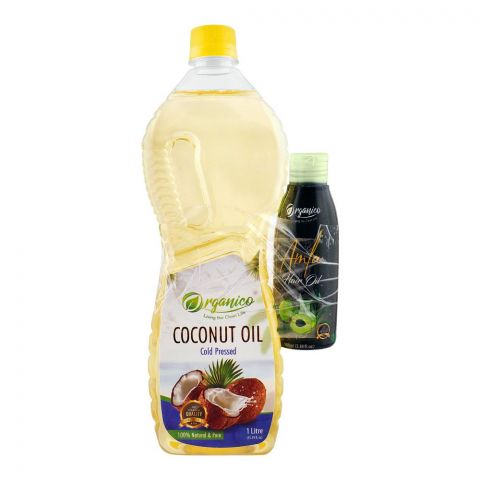 Organico Cold Pressed Coconut Oil, Bottle, 1 Liter