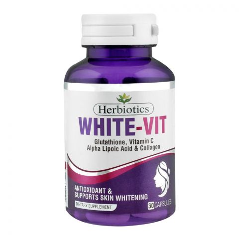 Herbiotics White-Vit Antioxidant & Supports Skin Whitening, Dietary Supplement, 30-Pack
