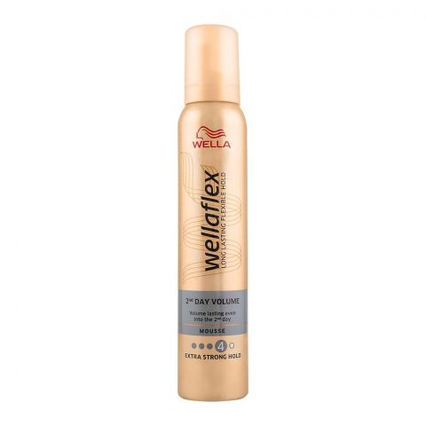 Wella Wellaflex 2nd Day Volume 4 Hair Mousse, Extra Strong Hold, 250ml