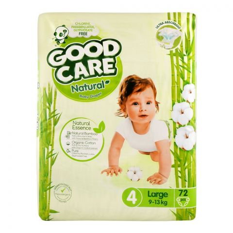 Good Care Natural Baby Diaper No. 4, Large, 9-13 KG, 72-Pack