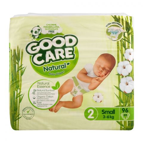 Good Care Natural Baby Diaper No. 2, Small, 3-6 KG, 96-Pack