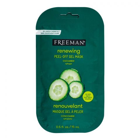 Freeman Renewing Cucumber Refresh Peel-Off Gel Face Mask, For All Skin Types, 15ml