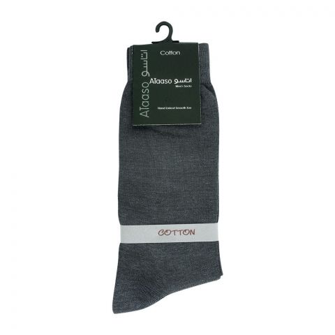 Ataaso Cotton Plain Men's Socks, Grey