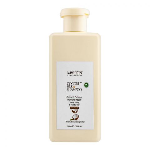 Muicin Coconut Milk Oil Vegan Moisture Repair Shampoo, For Dry, Damaged & Fragile Hair, 280ml
