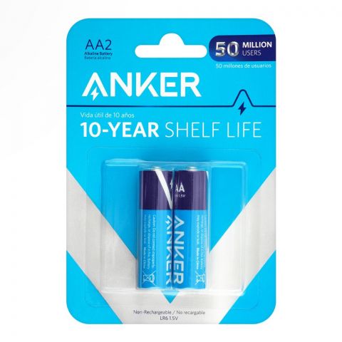 Anker Long Lasting Alkaline Non-Rechargeable Batteries, AA2, B1810H11