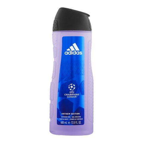 Adidas UEFA Champions League Anthem Edition Body Hair & Face Shower Gel, 400ml