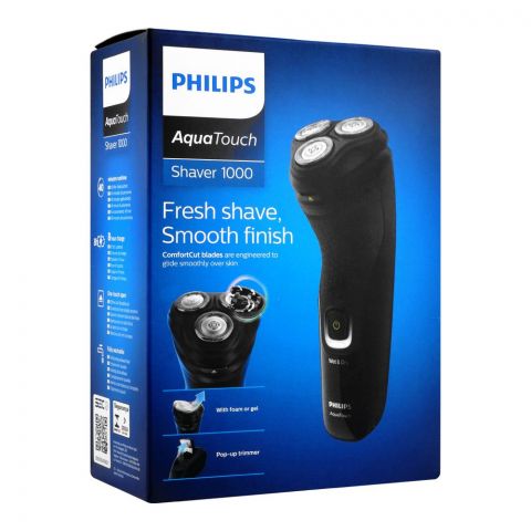 Philips Aqua Touch 1000 Pop-Up Trimmer Cordless & Washable Shaver, S1223/41