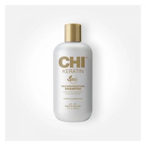 CHI Keratin Reconstructing Shampoo, Sulfate & Paraben Free, For All Hair Types, 355ml