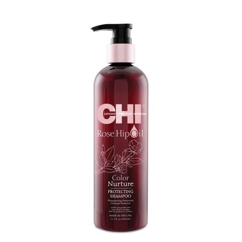 CHI Rosehip Oil Protecting Shampoo, Sulfate & Paraben Free, For Color-Treated Hair, 340ml