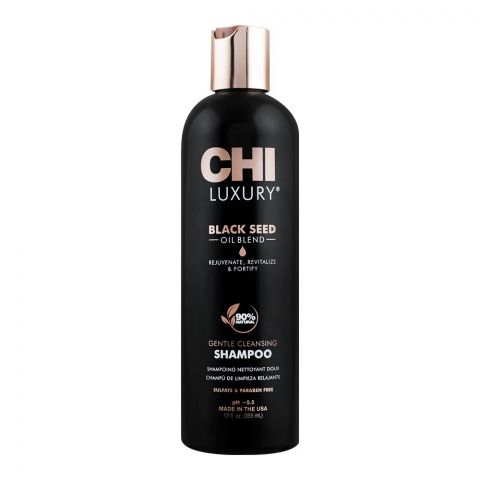 CHI Luxury Black Seed Oil Blend 90% Natural Sulfate & Paraben-Free Gentle Cleansing Shampoo, 355ml