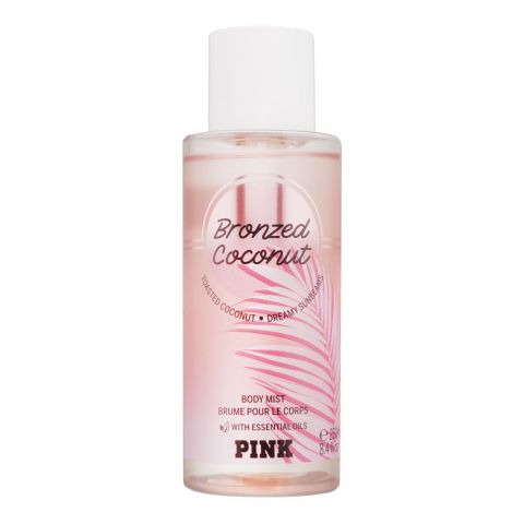 Victoria's Secret Pink Bronzed Coconut Essential Oil Body Mist, 250ml