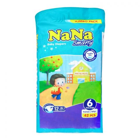 Nana Smarty Baby Diapers Trainee, 16 KG+ No. 6, XXLarge, 42-Pack