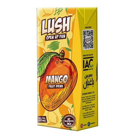 Lush Open Up Fun Mango Fruit Drink, 200ml