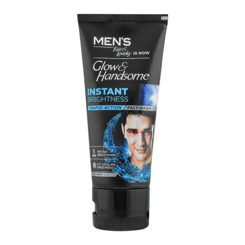 Fair & Lovely Is Now Glow & Handsome Men's Instant Brightening Rapid Action Face Wash, For Men's Skin, 50g