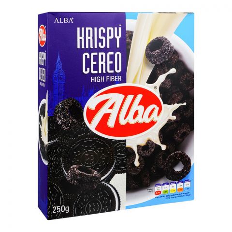 Alba Krispy Cereo, High Fiber Delicious Cereal, Gluten, Milk, Soy & Hazelnuts, 250gm