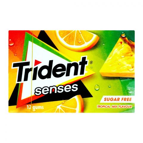 Trident Senses Sugar-Free Tropical Mix Flavor Gum, 12-Pack