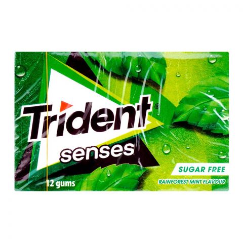 Trident Senses Sugar-Free Rain Forest Mint Flavor Gum, 12-Pack