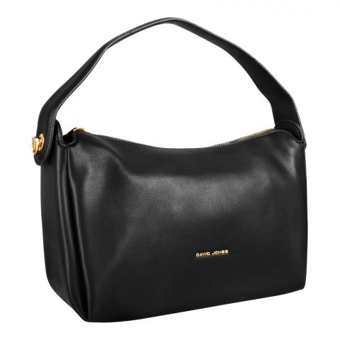 D-J Hand Bag With Shoulder Strap, Black, CM6625
