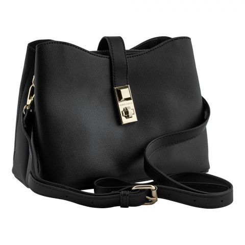 D-J Shoulder Bag, Black, 6907-1