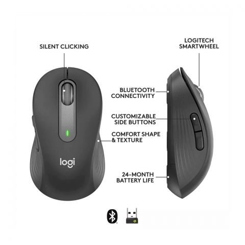 Logitech Signature Wireless Mouse Medium Size, Grey, M650