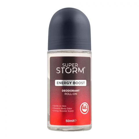 Super Storm Energy Boost 48H Deodorant Roll-On, 50ml