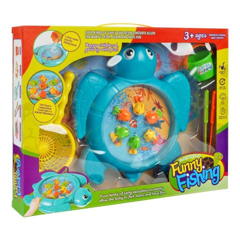 Rabia Toys Turtle Funny Fishing With Music Battery Operated, For 3+ Years, B8016