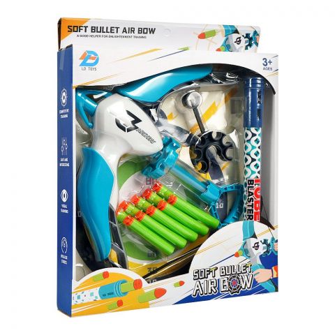 Rabia Toys Soft Bullet Air Bow Archery Set, Blue, For 3+ Years, 901