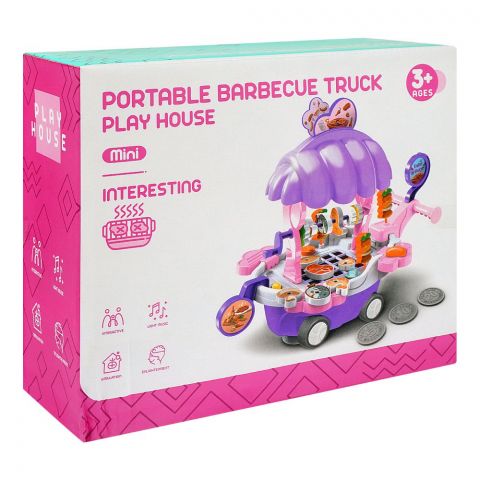 Rabia Toys Mini Portable Barbecue Truck Play House 38-Pack Set, W/Light & Music, For 3+ Years, 222