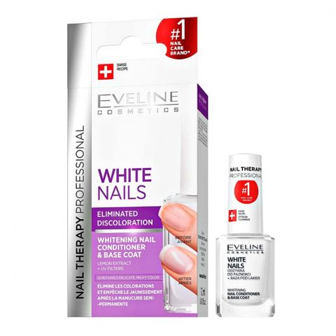 Eveline White Nails Whitening Nail Conditioner & Base Coat, 12ml