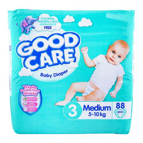 Good Care Baby Diaper No. 3, Medium Size, 5-10 KG, 88-Pack