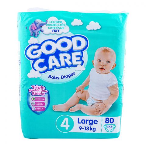 Good Care Baby Diaper No. 4 Large Size, 9-13 KG, 80-Pack