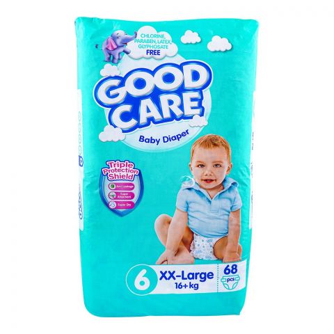 Good Care Baby Diaper No. 6, XX-Large Size, 16 KG, 68-Pack